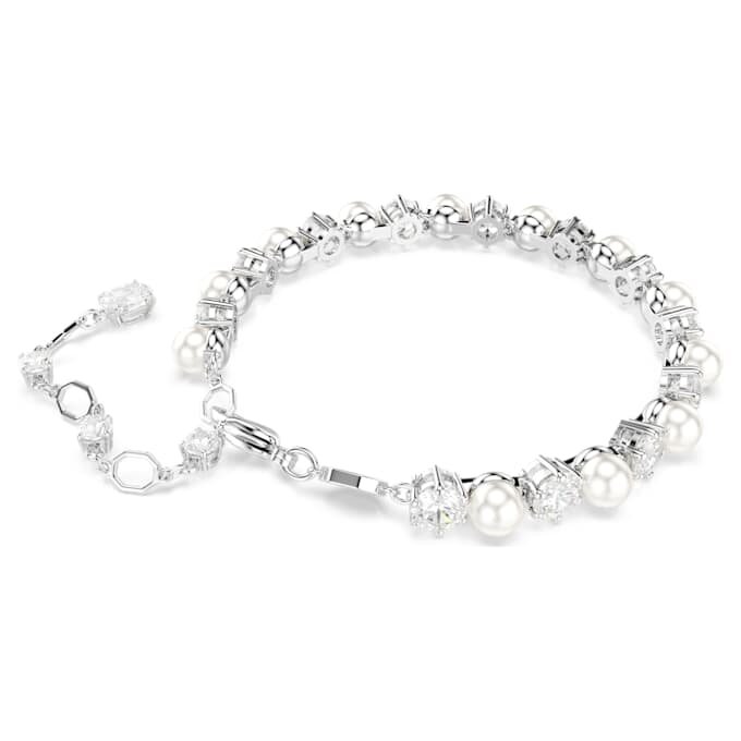 Matrix tennisarmband Crystal Pearl, rundslipad, vit, rodiumpläterad Matrix tennisarmband Crystal Pearl, rundslipad, vit, rodiumpläterad
