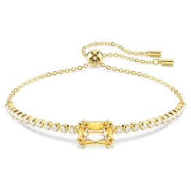 Matrix tennisarmband med blandade slipningar, karamellfärgat, guldpläterat