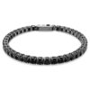 Matrix tennisarmband med rundslipade stenar, svart, ruteniumpläterat Matrix tennisarmband med rundslipade stenar, svart, ruteniumpläterat