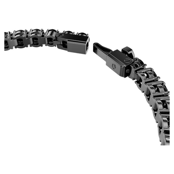 Matrix tennisarmband med rundslipade stenar, svart, ruteniumpläterat Matrix tennisarmband med rundslipade stenar, svart, ruteniumpläterat