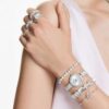 Millenia-armband med åttkantiga slipningar, vitt, rodiumpläterat