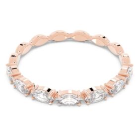 Matrix Vittore-ring med marquiseslipning, vit, roséguldpläterad