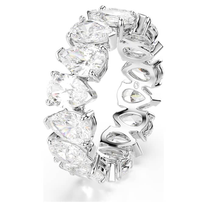 Matrix Vittore-ring, päronslipad, vit, silverfärgad yta Matrix Vittore-ring, päronslipad, vit, silverfärgad yta