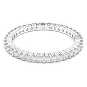 Matrix Vittore-ring, rund slipning, vit, silverfärgad yta