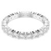 Matrix Vittore-ring, rund slipning, vit, silverfärgad yta