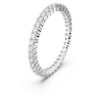 Matrix Vittore-ring, rund slipning, vit, silverfärgad yta