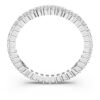 Matrix Vittore-ring, rund slipning, vit, silverfärgad yta