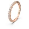 Matrix Vittore-ring, rundslipad, vit, roséguldpläterad