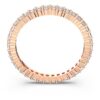 Matrix Vittore-ring, rundslipad, vit, roséguldpläterad