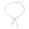 Matrix Y-halsband med blandade slipningar, vitt, rodiumpläterat