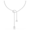 Matrix Y-halsband med kristallpärlor, rundslipade, vita, rodiumpläterade Matrix Y-halsband med kristallpärlor, rundslipade, vita, rodiumpläterade