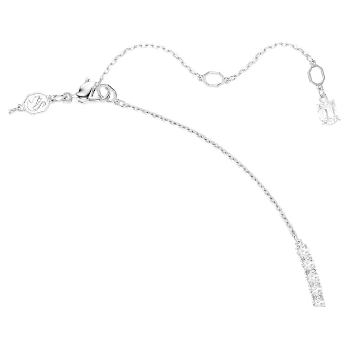 Matrix Y-halsband med kristallpärlor, rundslipade, vita, rodiumpläterade Matrix Y-halsband med kristallpärlor, rundslipade, vita, rodiumpläterade