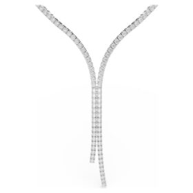 Matrix Y-halsband, rundslipad, vit, rodiumpläterad