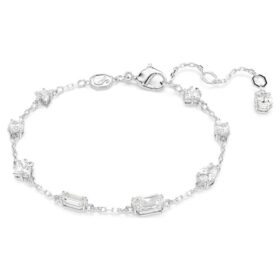 Mesmera-armband med blandade slipningar, spridd design, vitt, rodiumpläterat Mesmera-armband med blandade slipningar, spridd design, vitt, rodiumpläterat