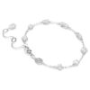 Mesmera-armband med blandade slipningar, spridd design, vitt, rodiumpläterat
