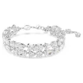 Mesmera-armband med blandade slipningar, vitt, rodiumpläterat Mesmera-armband med blandade slipningar, vitt, rodiumpläterat
