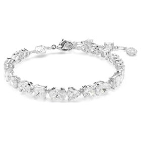 Mesmera-armband med blandade slipningar, vitt, rodiumpläterat Mesmera-armband med blandade slipningar, vitt, rodiumpläterat