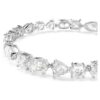Mesmera-armband med blandade slipningar, vitt, rodiumpläterat