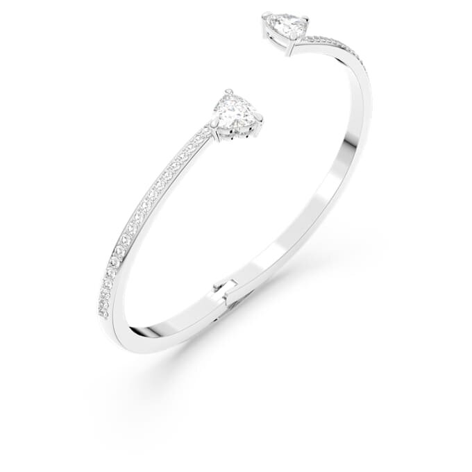 Mesmera armring med hjärta, vit, rodiumpläterad Mesmera armring med hjärta, vit, rodiumpläterad