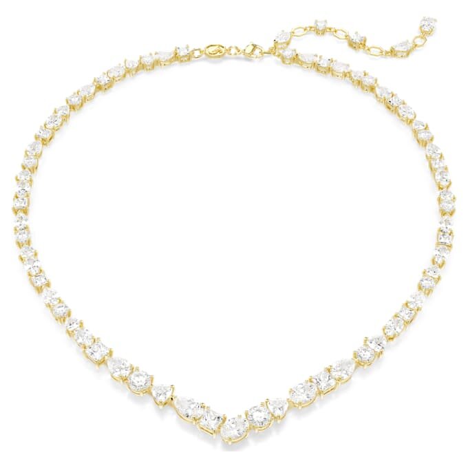 Mesmera-halsband med blandade slipningar, vitt, guldpläterat Mesmera-halsband med blandade slipningar, vitt, guldpläterat