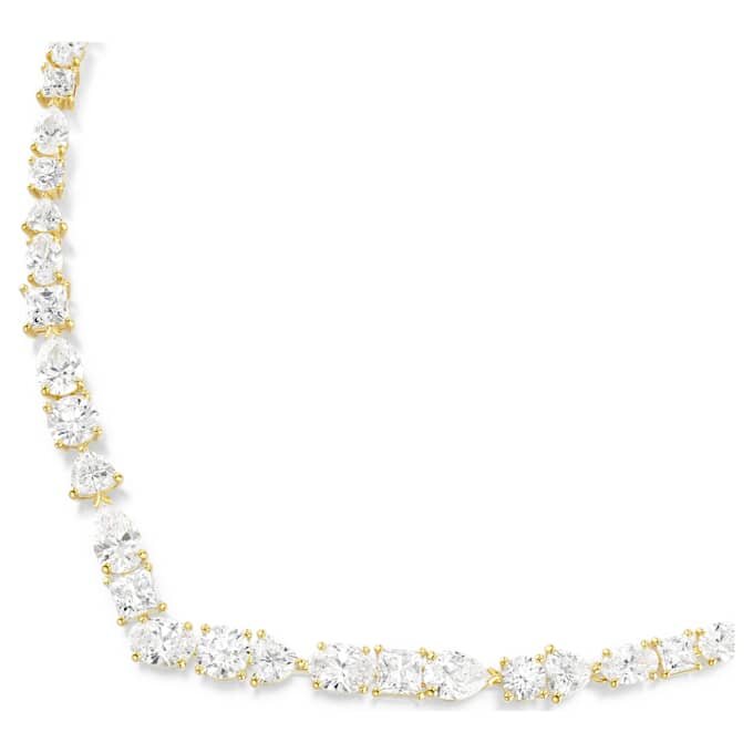 Mesmera-halsband med blandade slipningar, vitt, guldpläterat Mesmera-halsband med blandade slipningar, vitt, guldpläterat