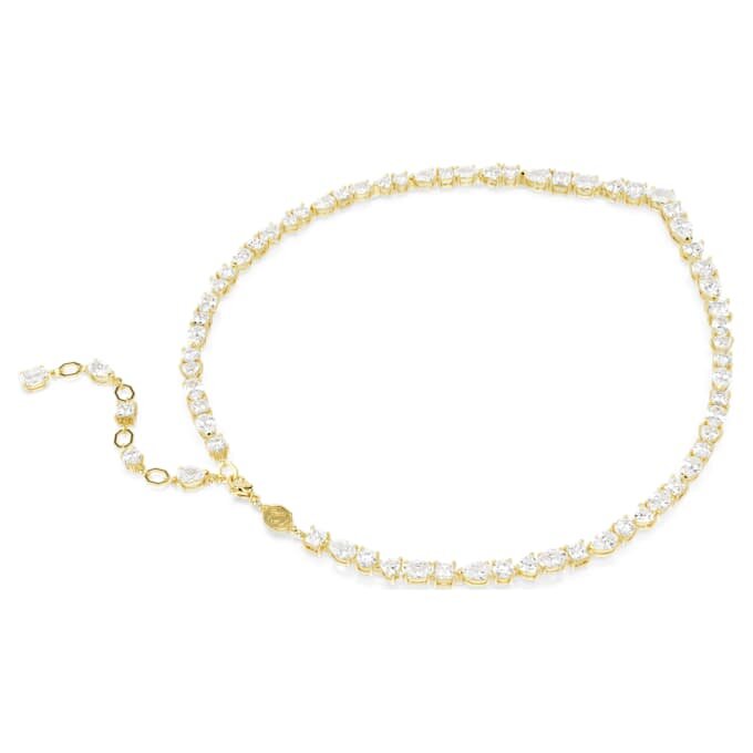 Mesmera-halsband med blandade slipningar, vitt, guldpläterat Mesmera-halsband med blandade slipningar, vitt, guldpläterat