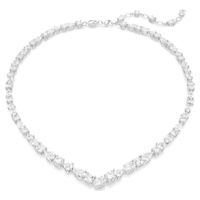 Mesmera-halsband med blandade slipningar, vitt, rodiumpläterat Mesmera-halsband med blandade slipningar, vitt, rodiumpläterat