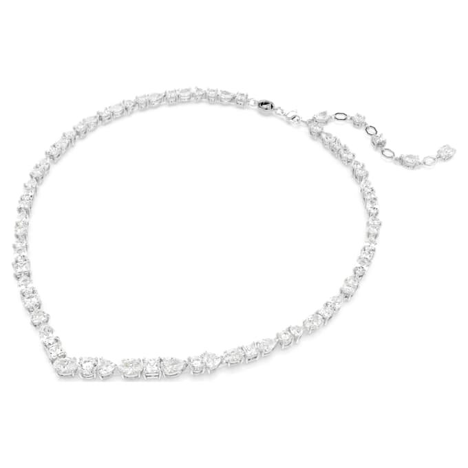 Mesmera-halsband med blandade slipningar, vitt, rodiumpläterat Mesmera-halsband med blandade slipningar, vitt, rodiumpläterat