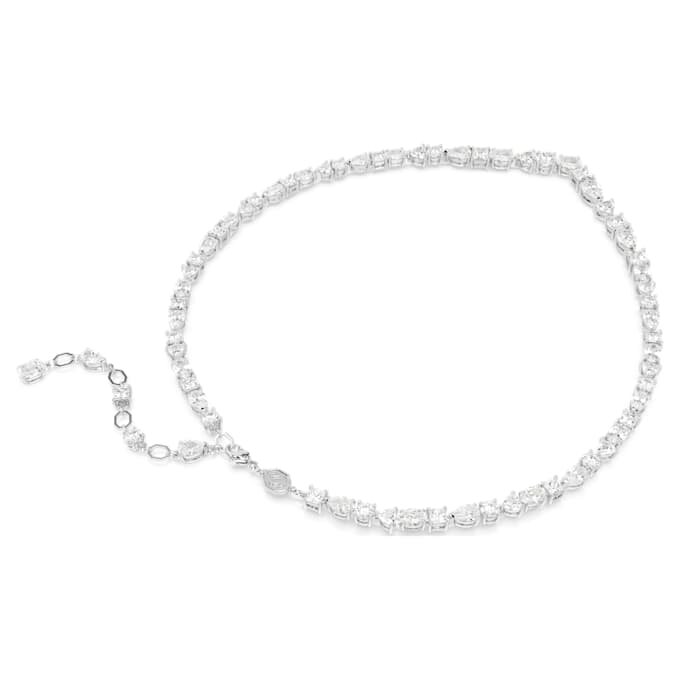 Mesmera-halsband med blandade slipningar, vitt, rodiumpläterat Mesmera-halsband med blandade slipningar, vitt, rodiumpläterat