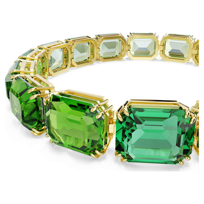 Millenia-armband med åttkantig slipning, färgövergång, grönt, guldpläterat Millenia-armband med åttkantig slipning, färgövergång, grönt, guldpläterat