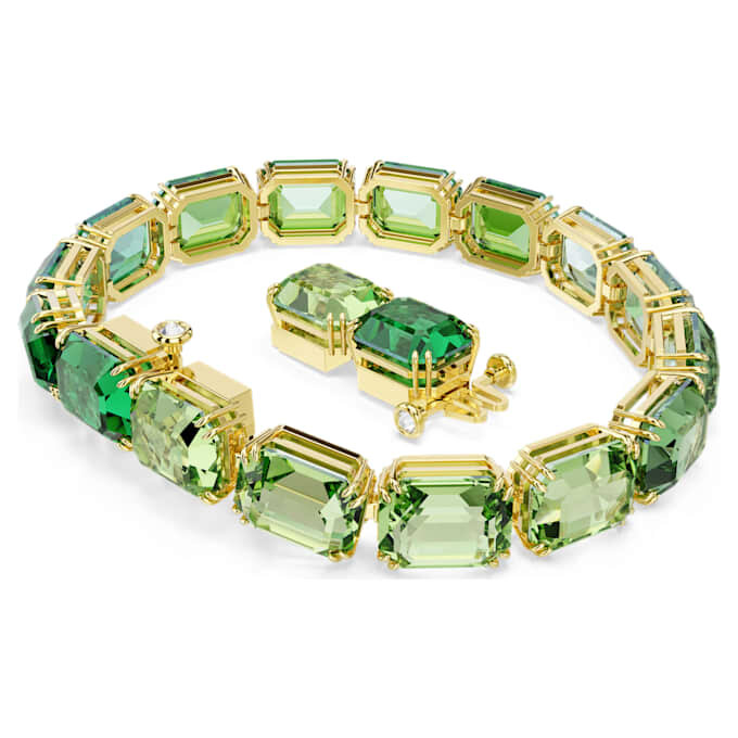 Millenia-armband med åttkantig slipning, färgövergång, grönt, guldpläterat Millenia-armband med åttkantig slipning, färgövergång, grönt, guldpläterat