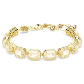 Millenia-armband med åttkantiga kristaller, karamellfärgat, guldpläterat Millenia-armband med åttkantiga kristaller, karamellfärgat, guldpläterat