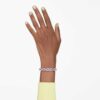 Millenia-armband med åttkantiga kristaller, lila, guldpläterat