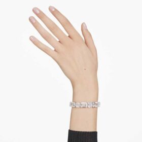 Millenia-armband med åttkantiga slipningar, vitt, rodiumpläterat