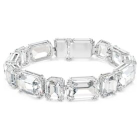 Millenia-armband med åttkantiga slipningar, vitt, rodiumpläterat