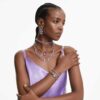 Millenia-choker med åttkantiga kristaller, lila, guldpläterad Millenia-choker med åttkantiga kristaller, lila, guldpläterad