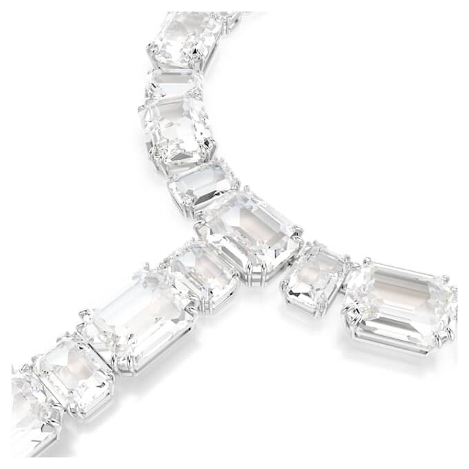 Millenia-halsband med blandade slipningar, vitt, rodiumpläterat Millenia-halsband med blandade slipningar, vitt, rodiumpläterat