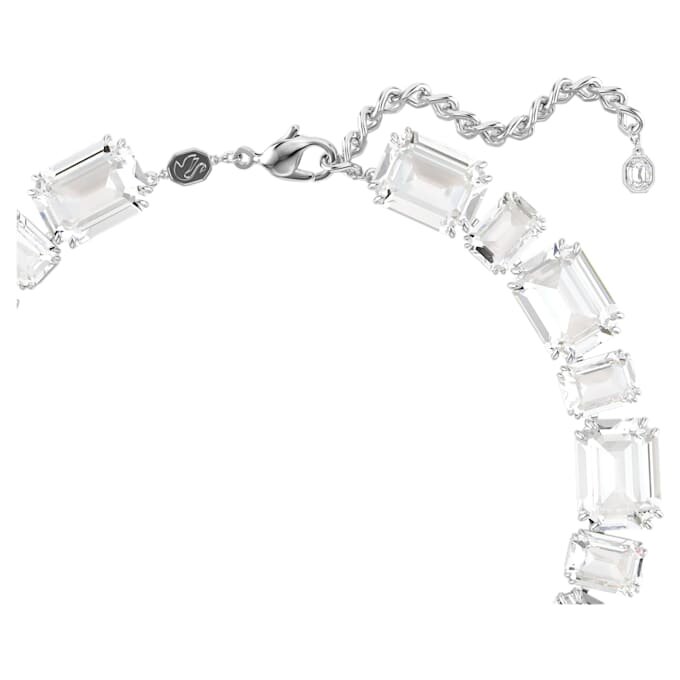 Millenia-halsband med blandade slipningar, vitt, rodiumpläterat Millenia-halsband med blandade slipningar, vitt, rodiumpläterat