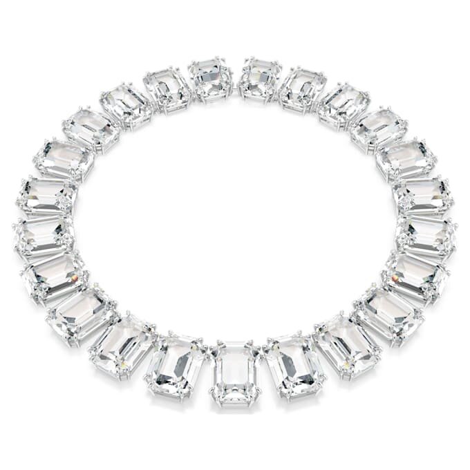 Millenia-halsband med stora kristaller, åttkantig slipning, vita, rodiumpläterade Millenia-halsband med stora kristaller, åttkantig slipning, vita, rodiumpläterade
