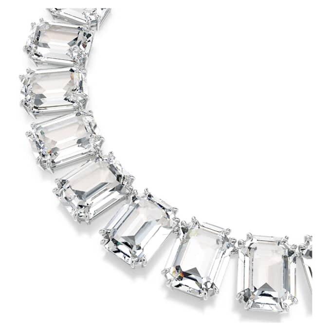 Millenia-halsband med stora kristaller, åttkantig slipning, vita, rodiumpläterade Millenia-halsband med stora kristaller, åttkantig slipning, vita, rodiumpläterade