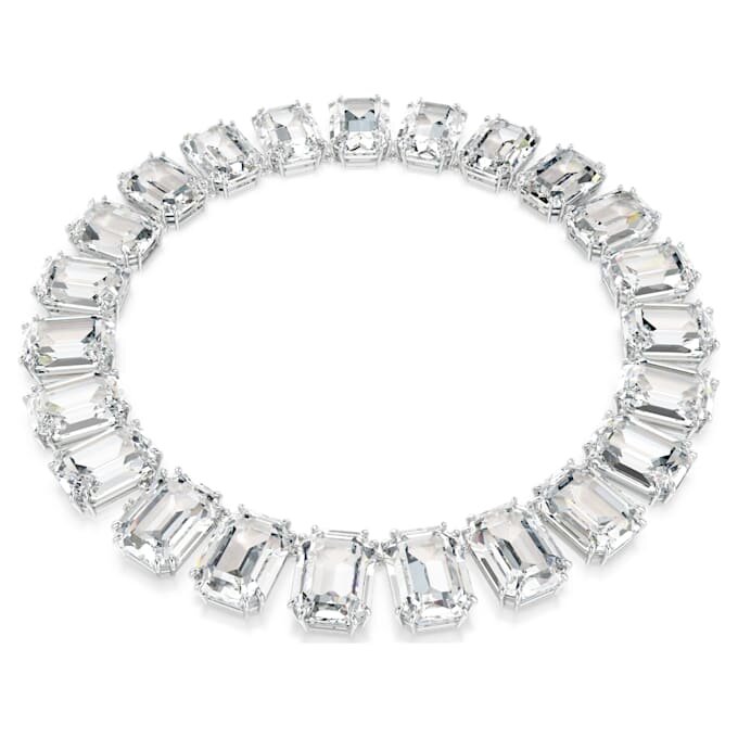 Millenia-halsband med stora kristaller, åttkantig slipning, vita, rodiumpläterade Millenia-halsband med stora kristaller, åttkantig slipning, vita, rodiumpläterade