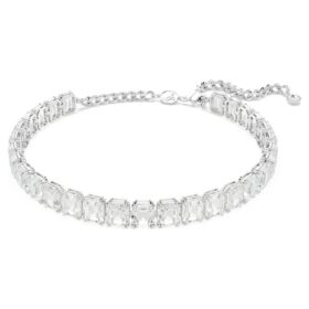 Millenia-halsband med åttkantig slipning, vitt, rodiumpläterat