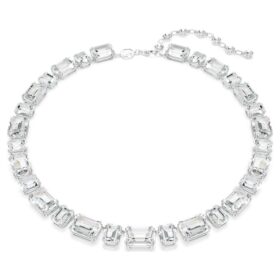 Millenia-halsband med åttkantig slipning, vitt, rodiumpläterat