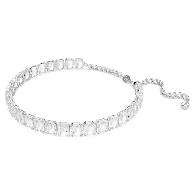 Millenia-halsband med åttkantig slipning, vitt, rodiumpläterat Millenia-halsband med åttkantig slipning, vitt, rodiumpläterat
