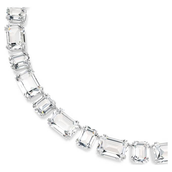 Millenia-halsband med åttkantig slipning, vitt, rodiumpläterat Millenia-halsband med åttkantig slipning, vitt, rodiumpläterat