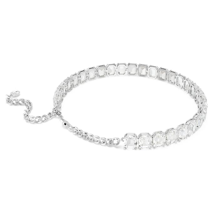 Millenia-halsband med åttkantig slipning, vitt, rodiumpläterat Millenia-halsband med åttkantig slipning, vitt, rodiumpläterat