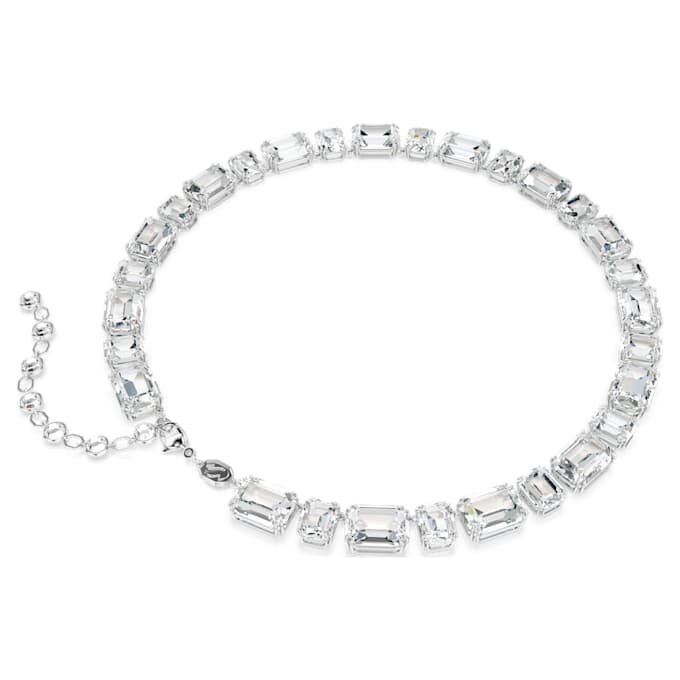 Millenia-halsband med åttkantig slipning, vitt, rodiumpläterat Millenia-halsband med åttkantig slipning, vitt, rodiumpläterat