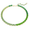 Millenia-halsband med åttkantiga kristaller, färgövergång, grönt, guldpläterat Millenia-halsband med åttkantiga kristaller, färgövergång, grönt, guldpläterat