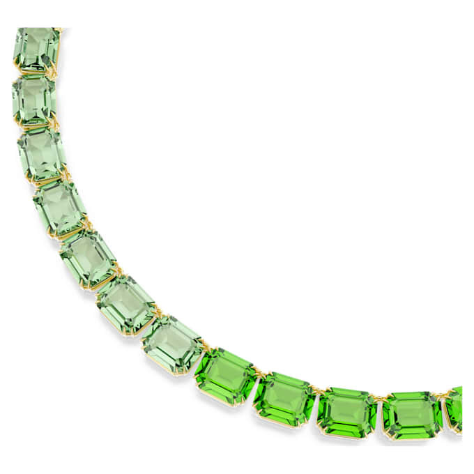 Millenia-halsband med åttkantiga kristaller, färgövergång, grönt, guldpläterat Millenia-halsband med åttkantiga kristaller, färgövergång, grönt, guldpläterat