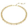 Millenia-halsband med åttkantiga kristaller, gult, guldpläterat Millenia-halsband med åttkantiga kristaller, gult, guldpläterat